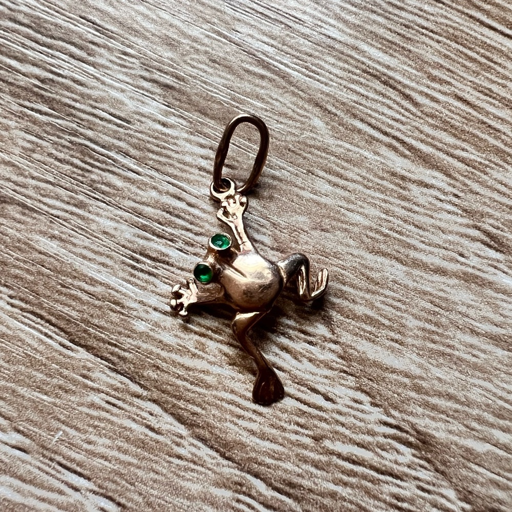 Gold frog charm, 585 - 14 carat